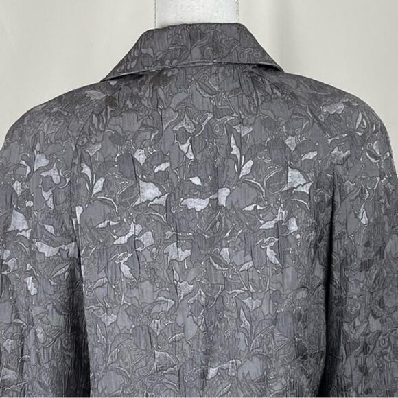 JM Collection Gray Metallic Floral Print Evening Jacket NWT Size 10 - Picture 7 of 12